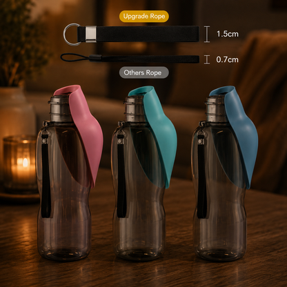 Gourde Portable pour Chien 800 ml avec Gamelle Intégrée – Distributeur d'Eau Anti-Fuite pour Voyage et Promenade